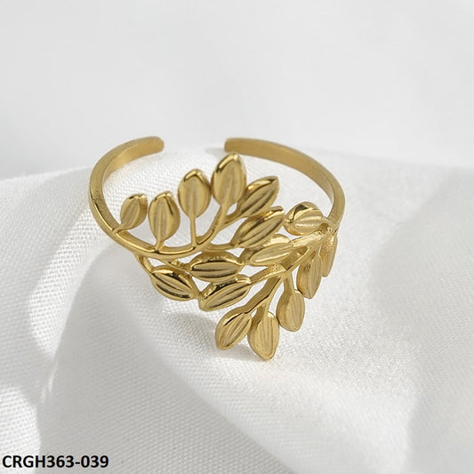 CRGH363 ANN Root's Leaf Ring Adjustable - CRGH