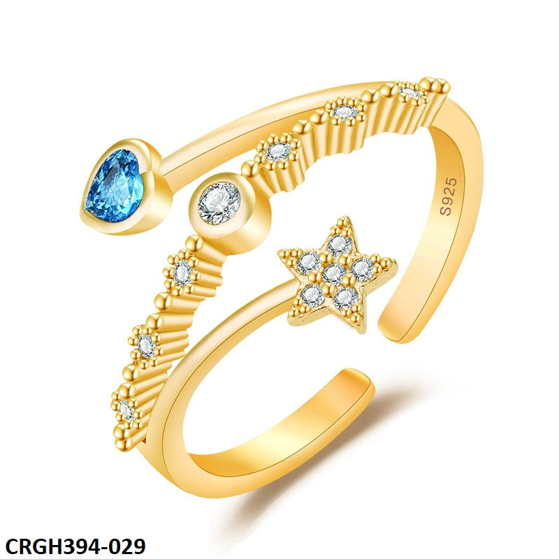 CRGH394 HNJ Star & Heart Adjustable Ring - TRGH