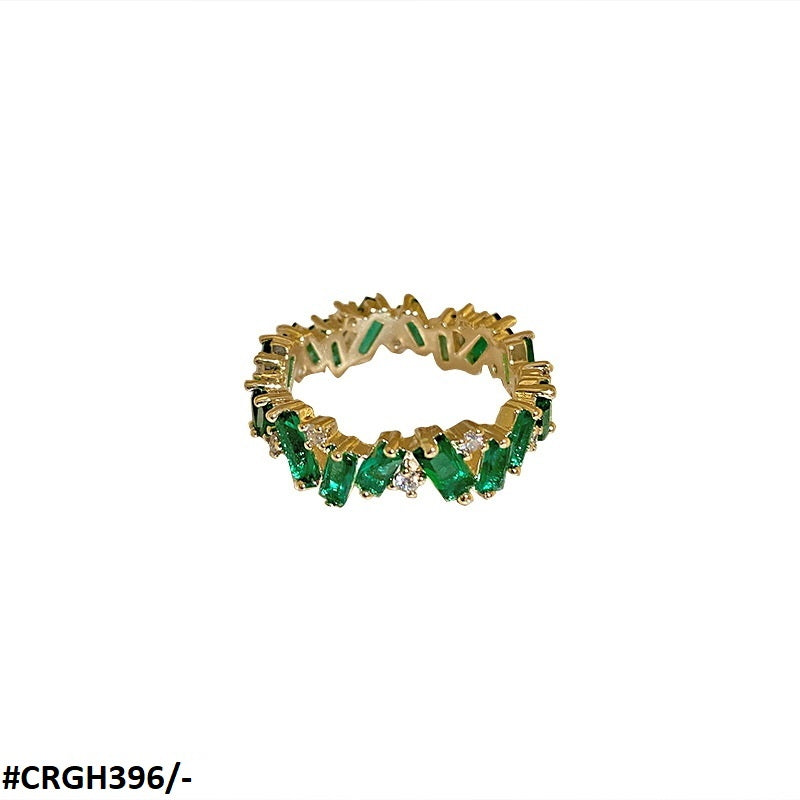 CRGH396 XST Greenish Baguette Ring 7 Size - CRGH