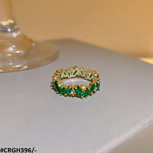 CRGH396 XST Greenish Baguette Ring 7 Size - CRGH