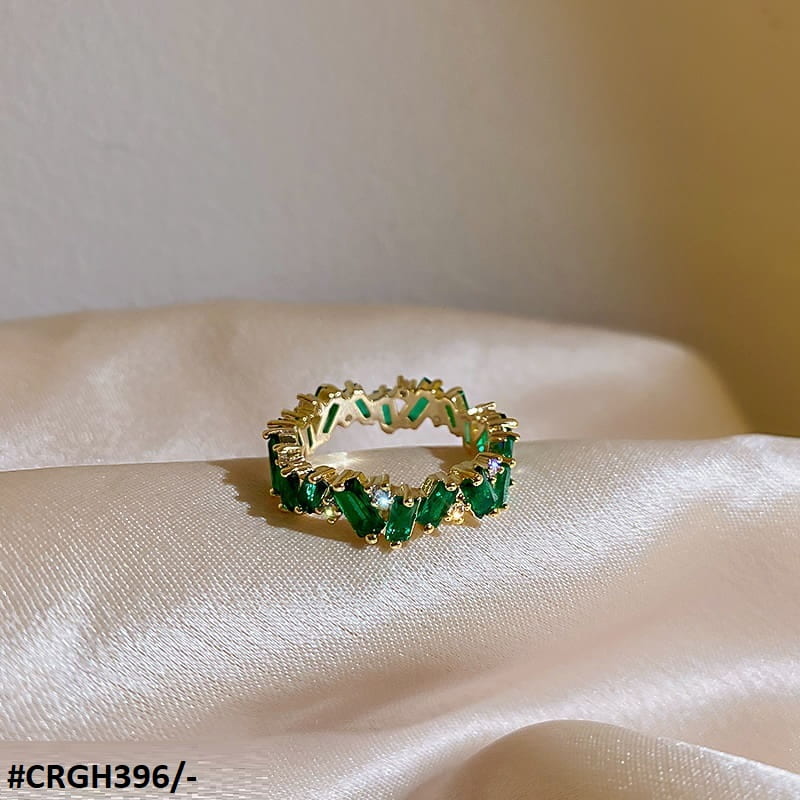 CRGH396 XST Greenish Baguette Ring 7 Size - CRGH