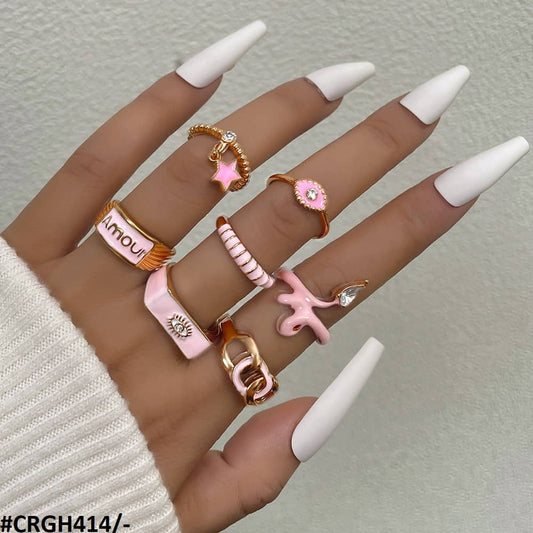 CRGH414 YPG Star/Eye 7 Midi Rings - CRGH