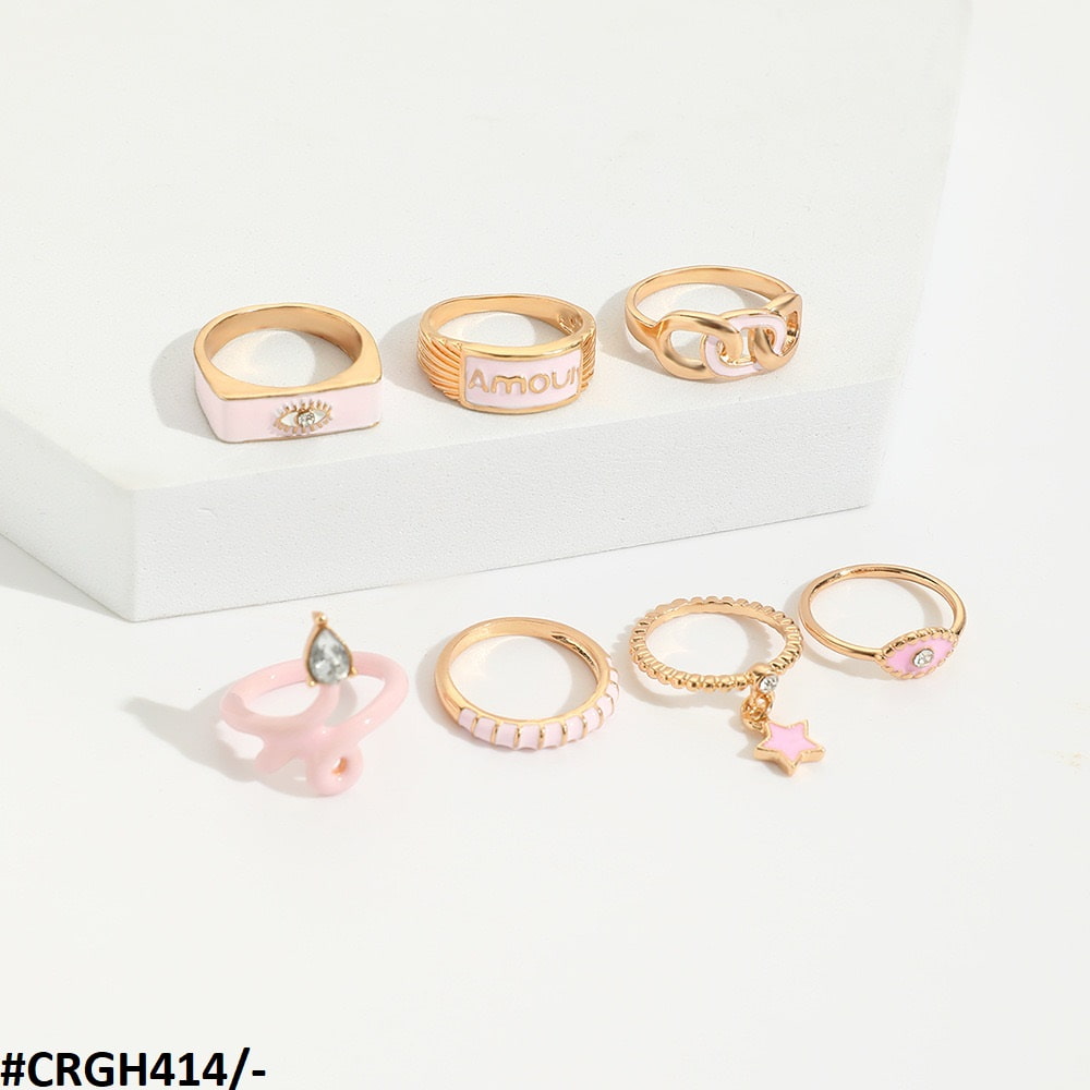 CRGH414 YPG Star/Eye 7 Midi Rings - CRGH
