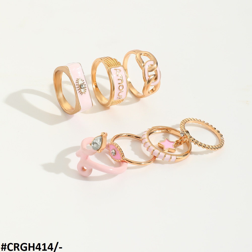 CRGH414 YPG Star/Eye 7 Midi Rings - CRGH