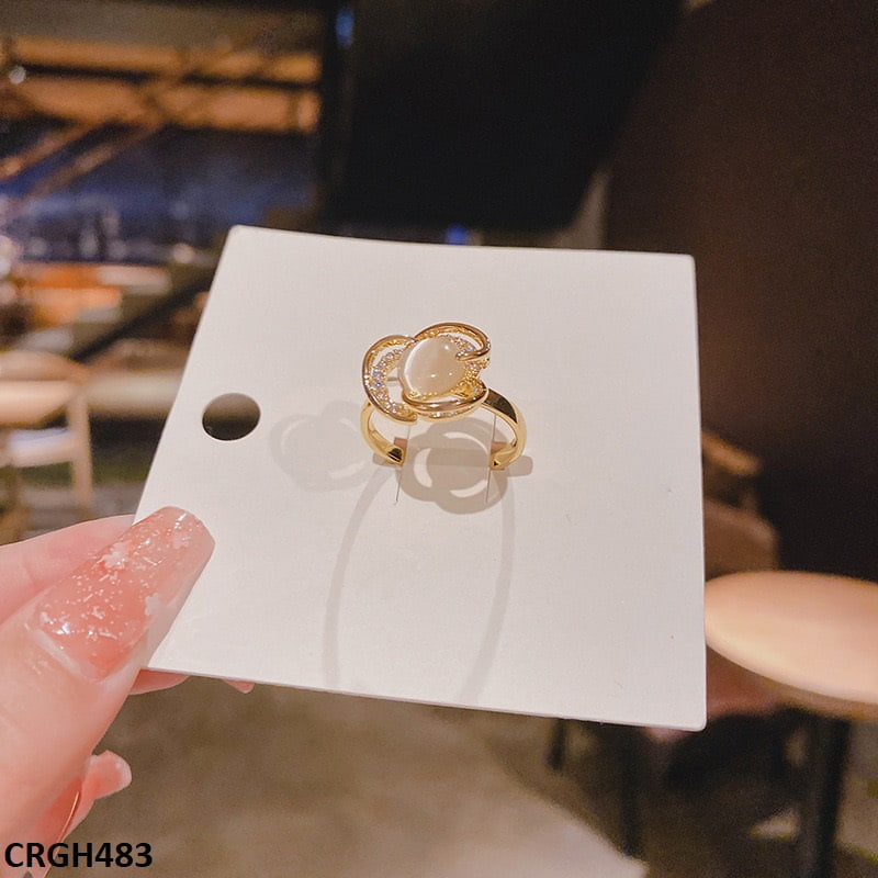 CRGH483 ZHL Blur Circle Flower Ring Adjustable - CRGH