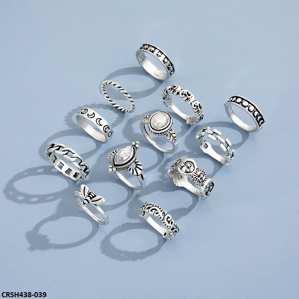 CRSH438 YPG Round & Pear 12 Rings - CRSH