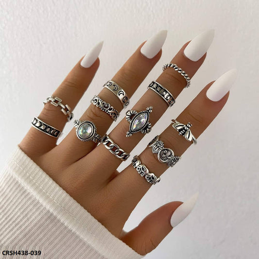 CRSH438 YPG Round & Pear 12 Rings - CRSH