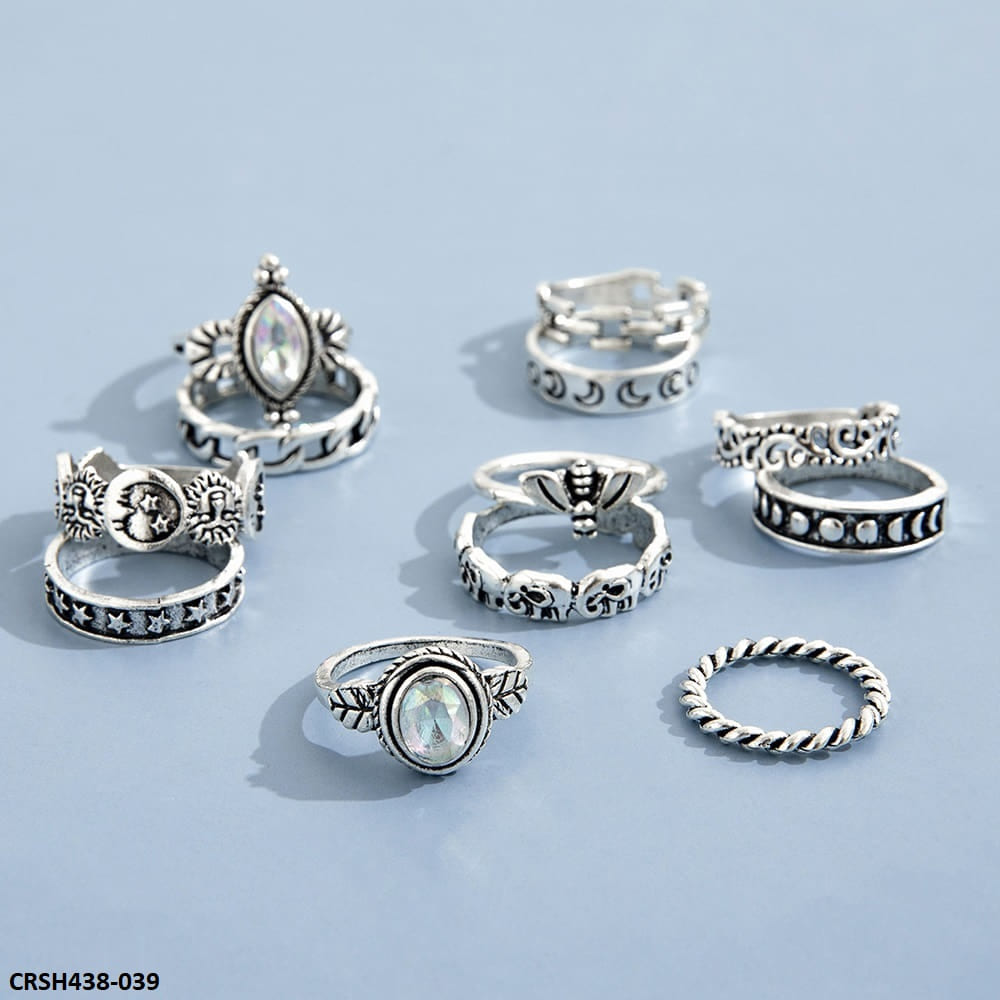 CRSH438 YPG Round & Pear 12 Rings - CRSH