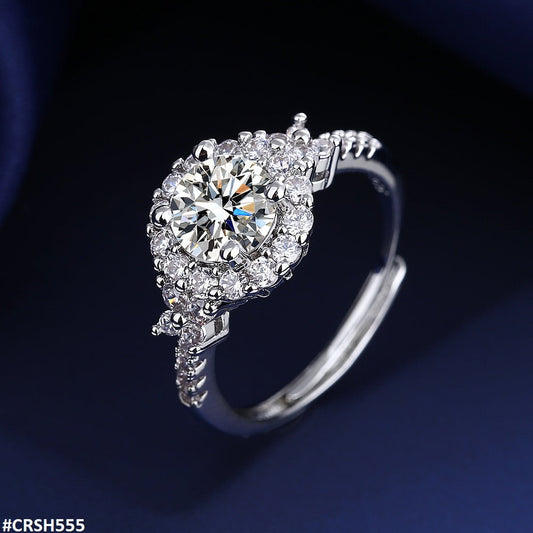 CRSH555 BLX Round Flower Ring Adjustable - TRSH