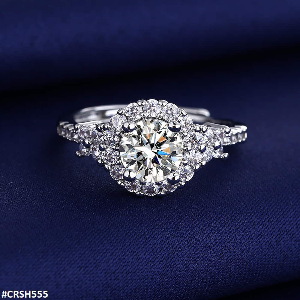 CRSH555 BLX Round Flower Ring Adjustable - TRSH