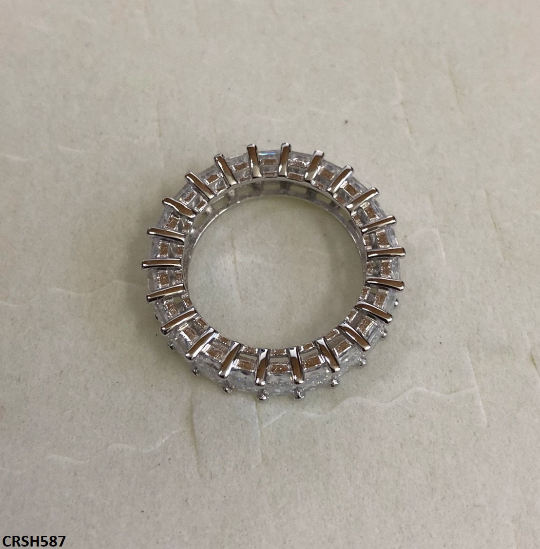 CRSH587 WKO White Baguette Link Ring - CRSH