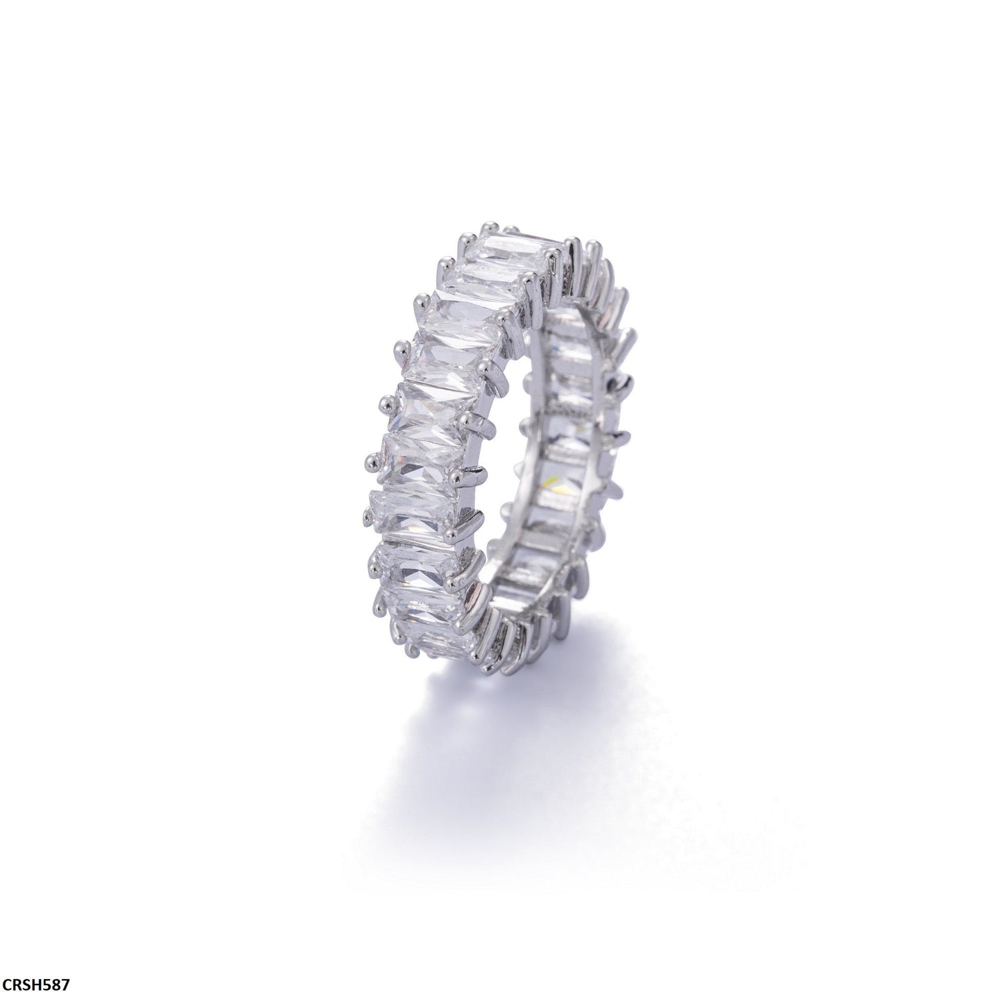 CRSH587 WKO White Baguette Link Ring - CRSH