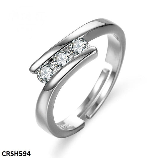 CRSH594 ZFQ Circle layered Cross Adjustable Ring - TRSH