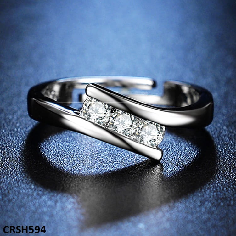 CRSH594 ZFQ Circle layered Cross Adjustable Ring - TRSH