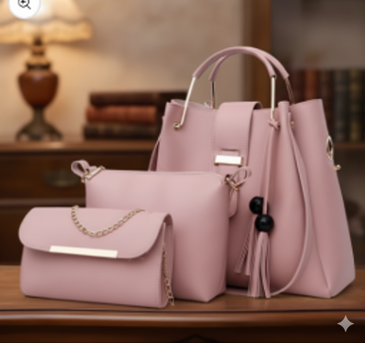 3 Pieces Tassel Ladies Bags Handbag Set