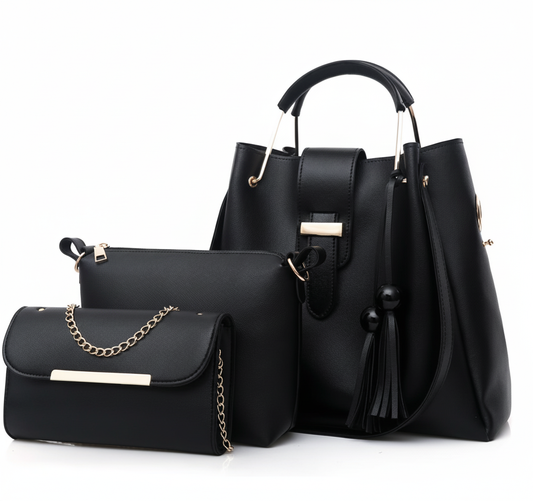 3 Pieces Tassel Ladies Bags Handbag Set
