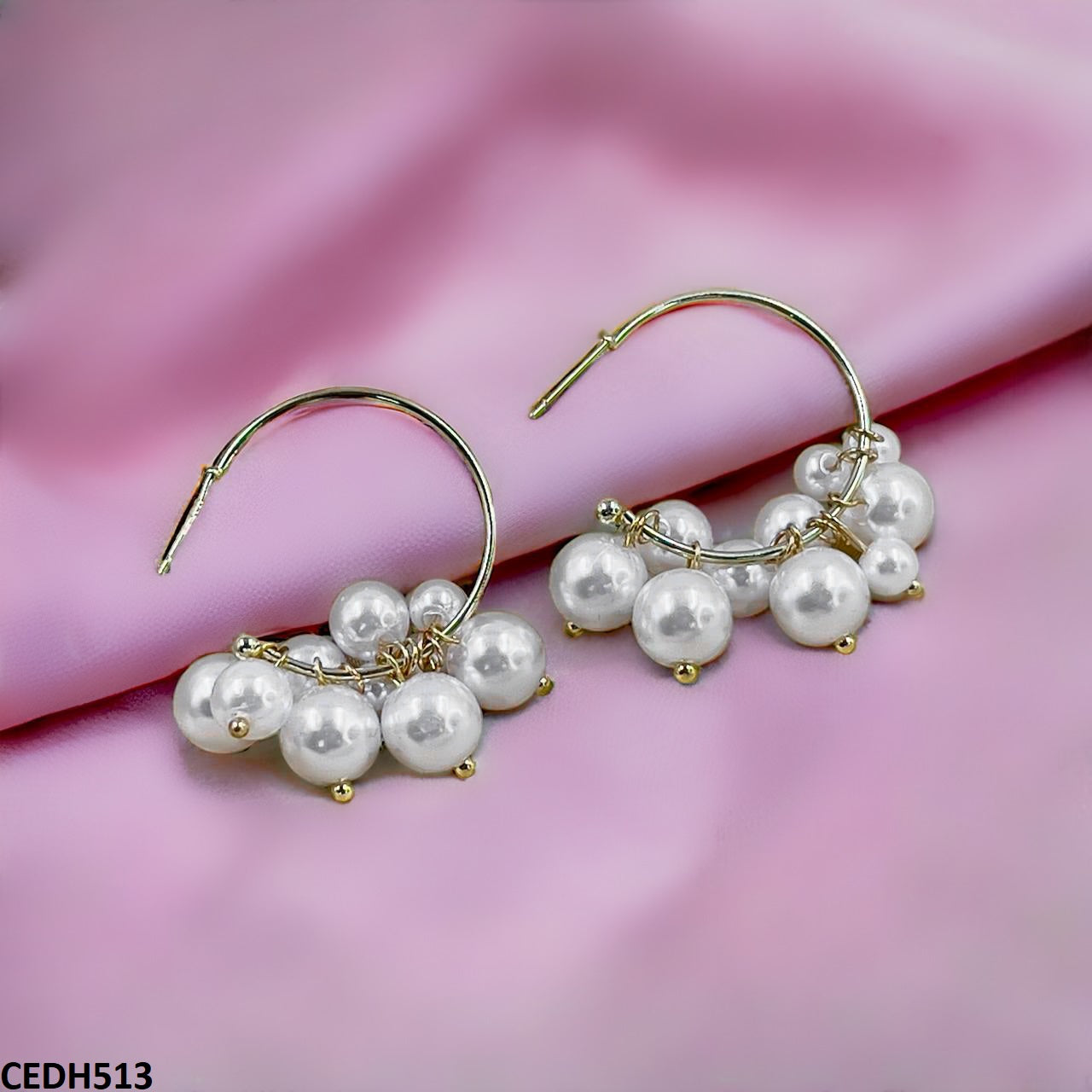 CEDH513 RHJ Ball/Pearl Drop Earrings Pair  - CEDH
