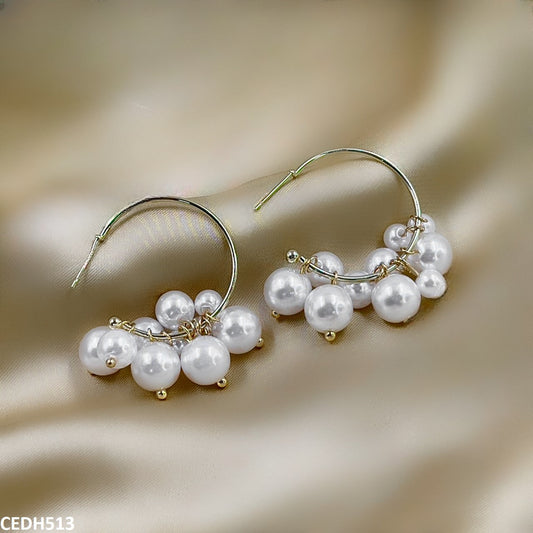 CEDH513 RHJ Ball/Pearl Drop Earrings Pair  - CEDH