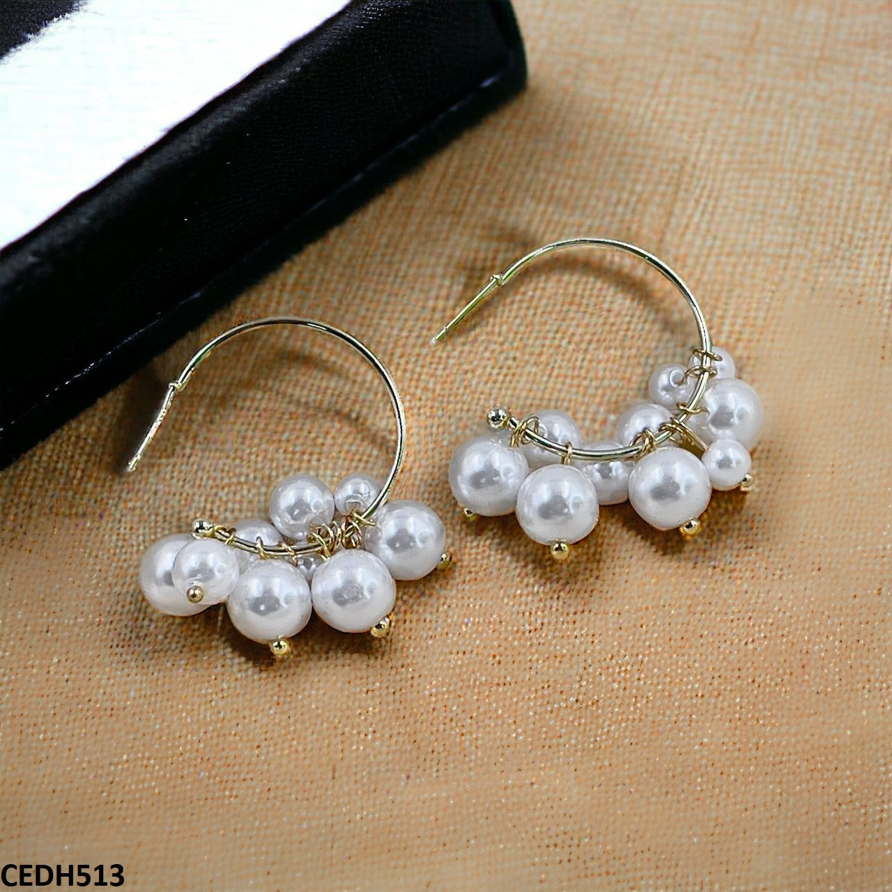 CEDH513 RHJ Ball/Pearl Drop Earrings Pair  - CEDH