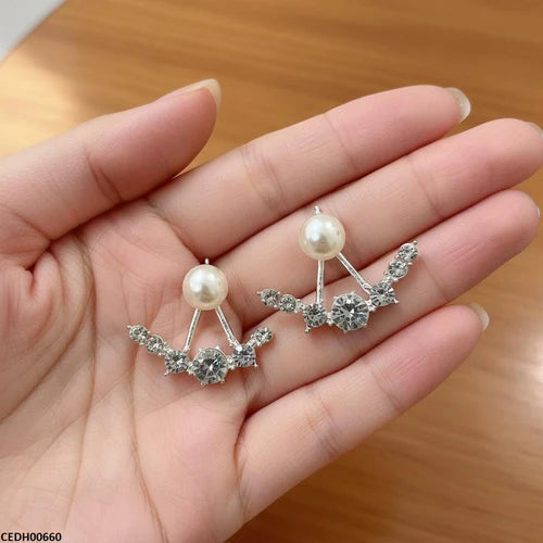 DH00660 SDQ Round Pearl Earrings - CEDH
