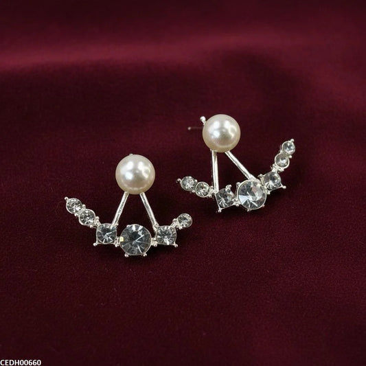DH00660 SDQ Round Pearl Earrings - CEDH