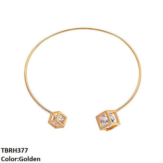 TBRH377 QWN Round Stone Covered Square Bracelet - CBRH