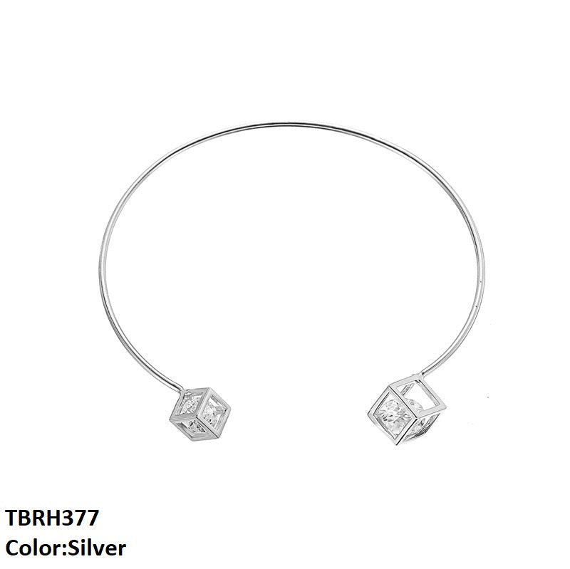 TBRH377 QWN Round Stone Covered Square Bracelet - CBRH