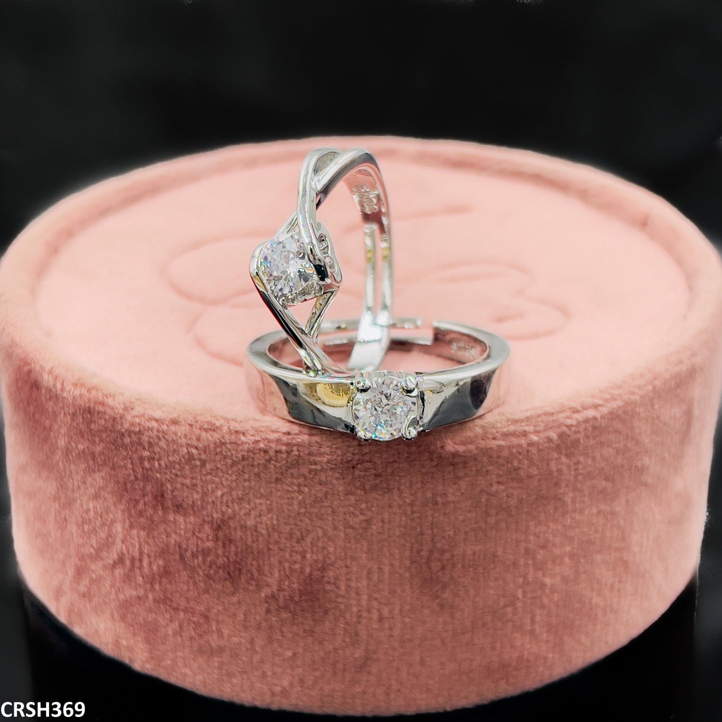CRSH369 ZFQ Heart Couple Rings Adjustable - TRSH