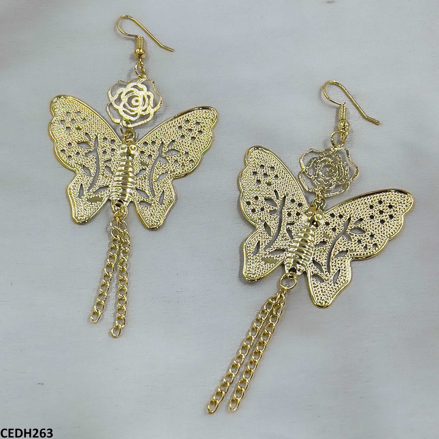 CEDH263 JMN Butterfly Drop Earrings Pair - CEDH
