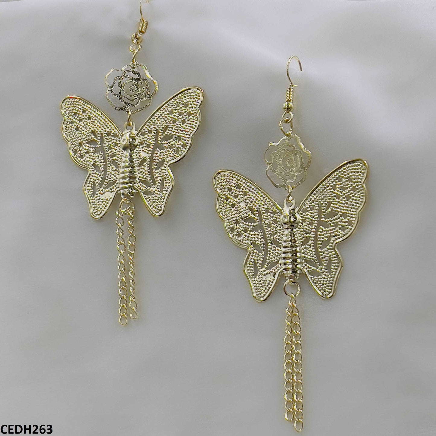 CEDH263 JMN Butterfly Drop Earrings Pair - CEDH