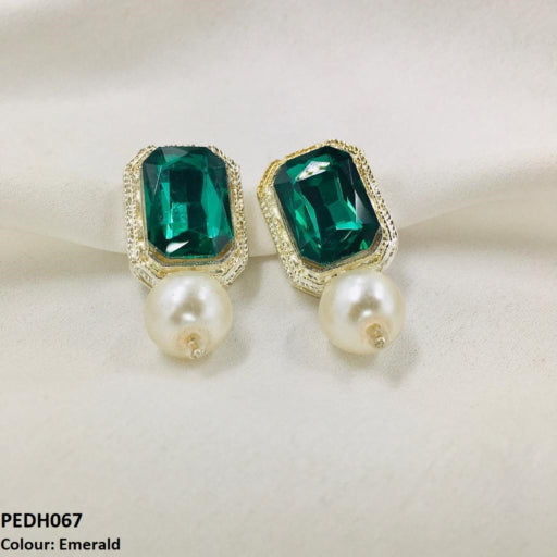 PEDH067 SDQ Radiant Pearl Earrings Drop Pair - PEDH