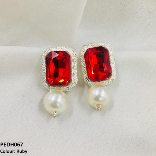PEDH067 SDQ Radiant Pearl Earrings Drop Pair - PEDH