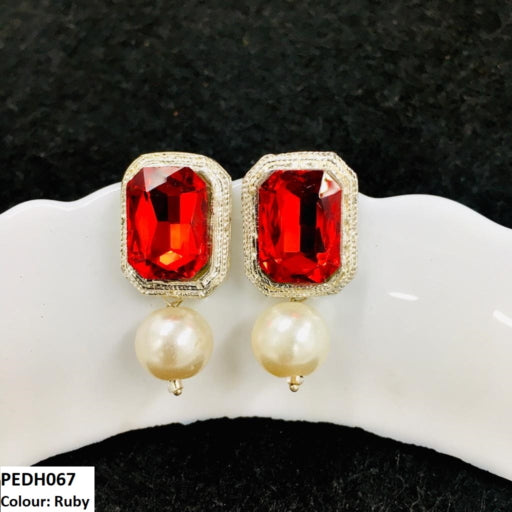 PEDH067 SDQ Radiant Pearl Earrings Drop Pair - PEDH