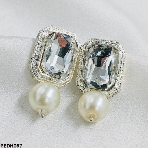 PEDH067 SDQ Radiant Pearl Earrings Drop Pair - PEDH
