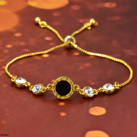 TBCH367 ZXS Black Painted Circle Bracelet - CBCH