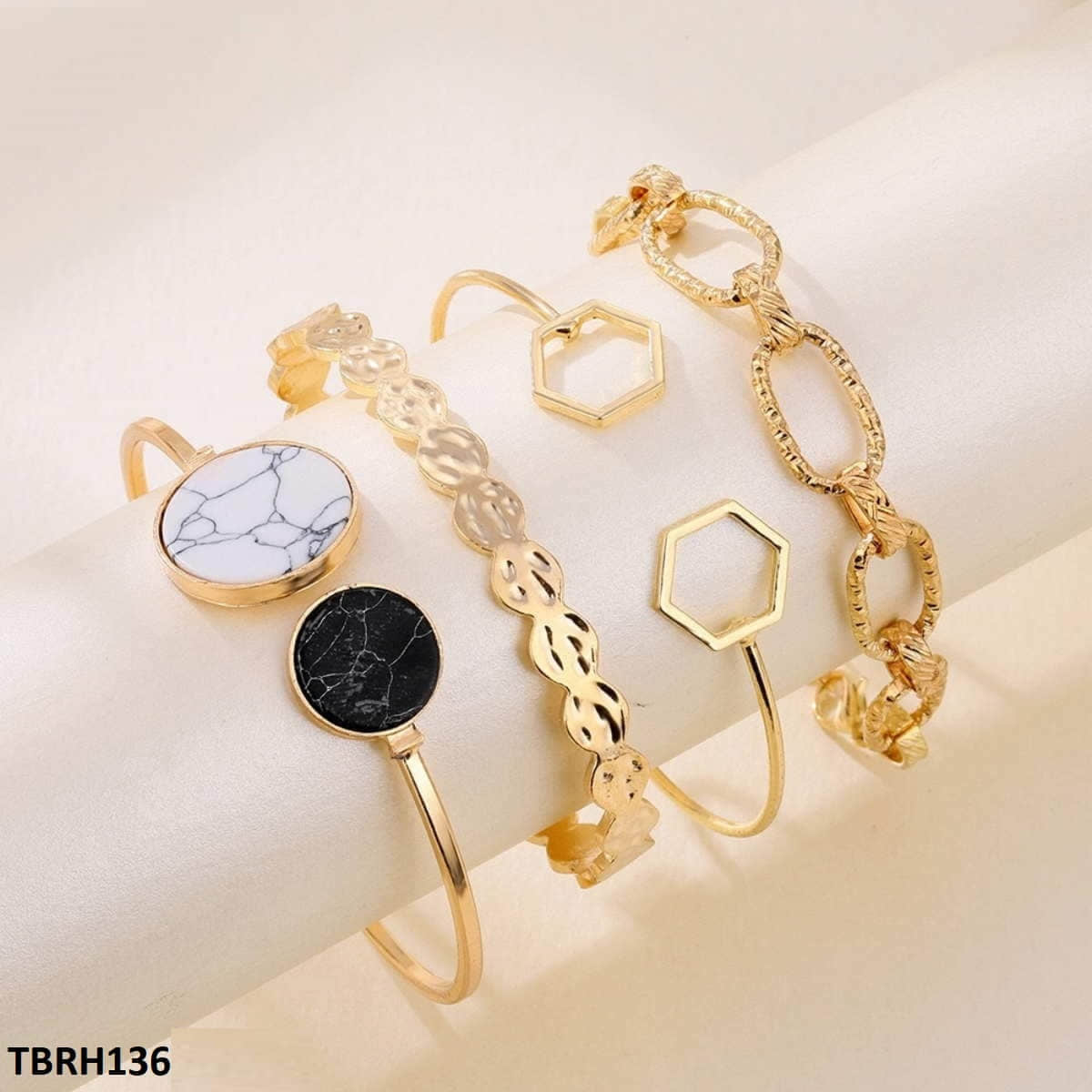 TBRH136 SGC Octagon Curb Chain Bracelet Set - CBRH