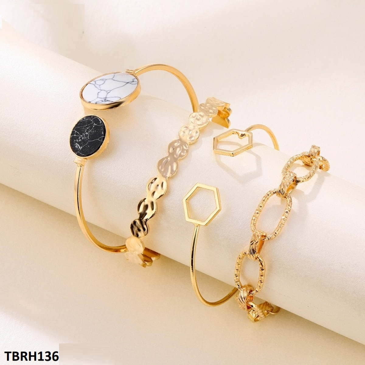 TBRH136 SGC Octagon Curb Chain Bracelet Set - CBRH
