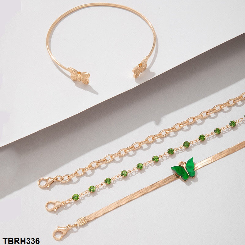 TBRH336 YYE Butterfly/Circle Bracelet Set - CBRH