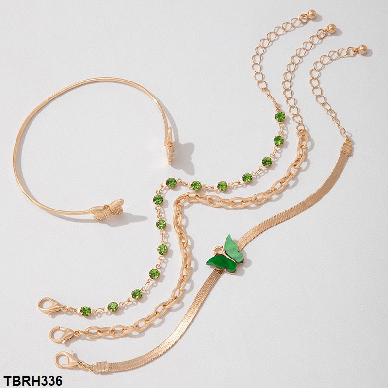 TBRH336 YYE Butterfly/Circle Bracelet Set - CBRH