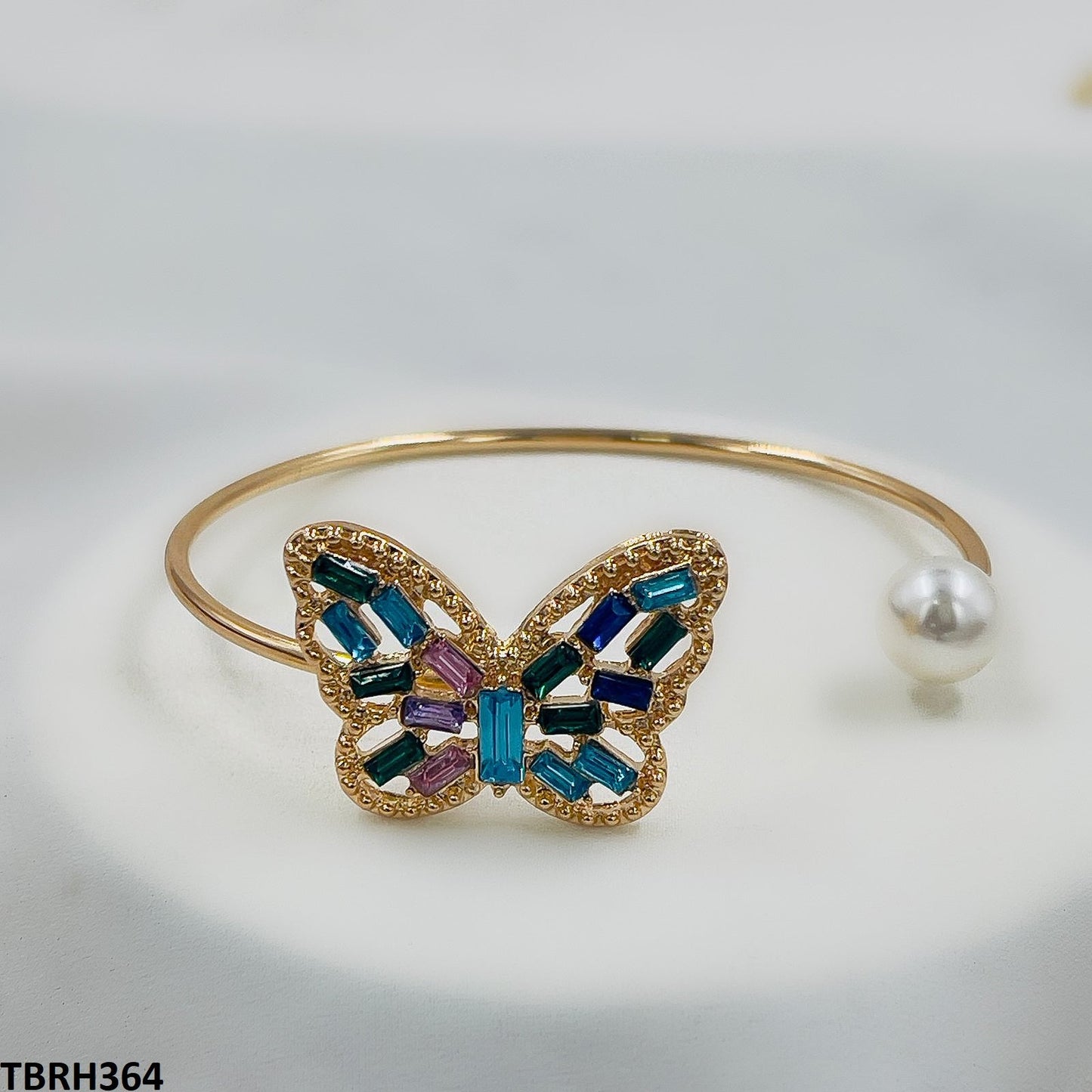 TBRH364 YYE Butterfly Pearl Bracelet Adjustable - CBRH