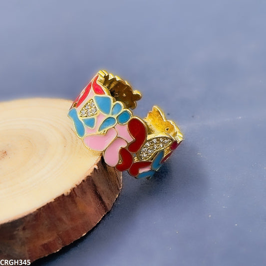 CRGH345 ZHK Butterfly Painted Ring Adjustable - CRGH