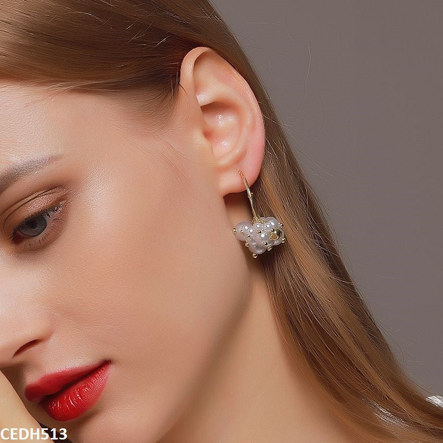 CEDH513 RHJ Ball/Pearl Drop Earrings Pair  - CEDH