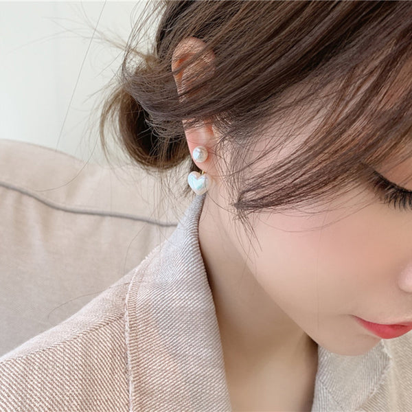 UNI-100110 - Pearl Cluster Heart - Earring