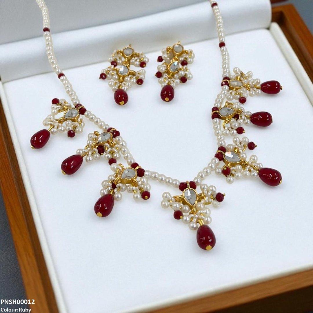 SH00012 SDQ Pearl Drop Necklace Set - PNSH