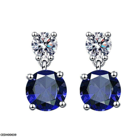 DH00639 BLX Double Round Drop Earring
