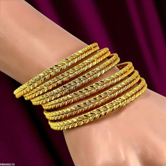 RH00173 FRN Double Rope Twist Bangles 6 Pcs Set - PBRH