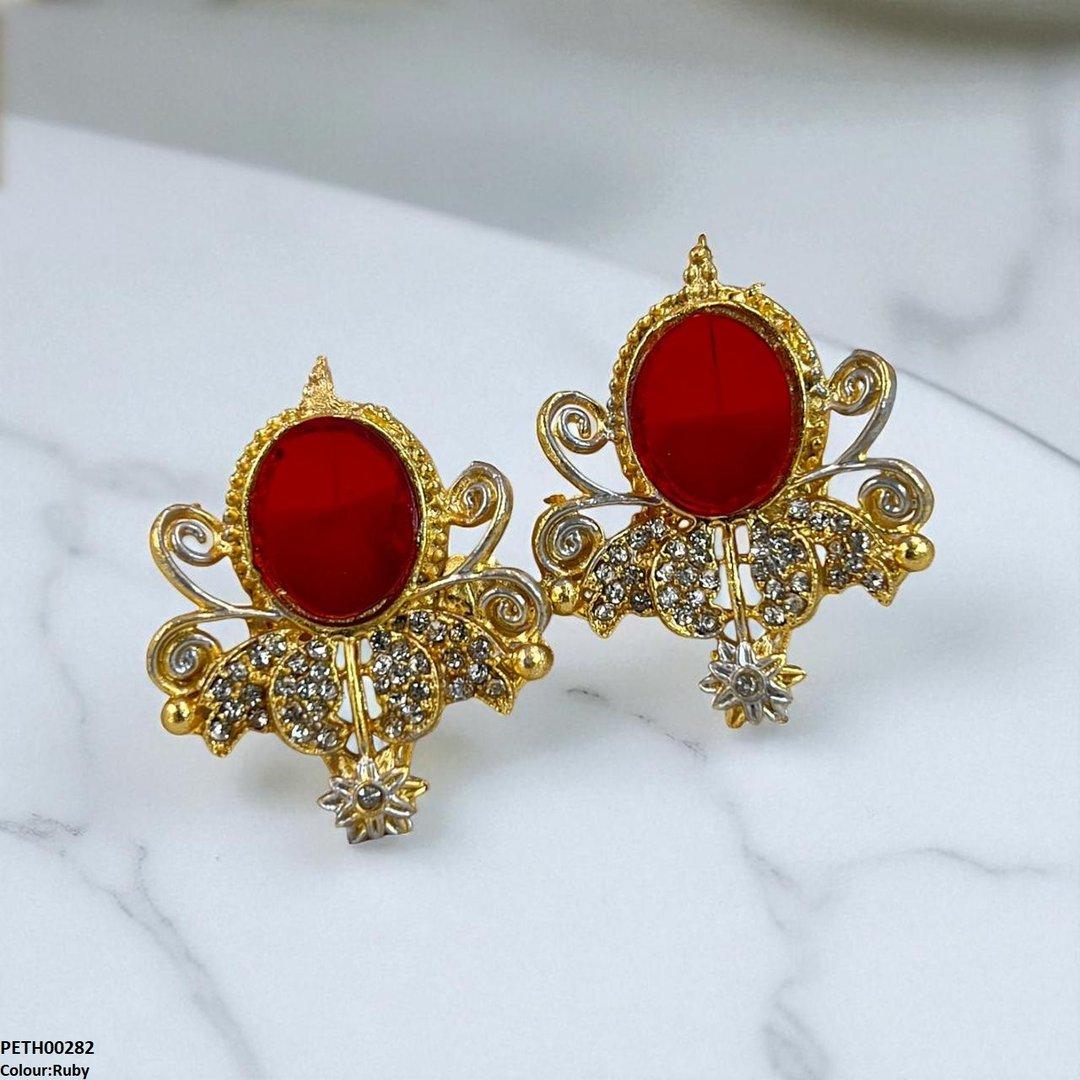 TH00282 FRN Oval Flower Tops Pair - PETH