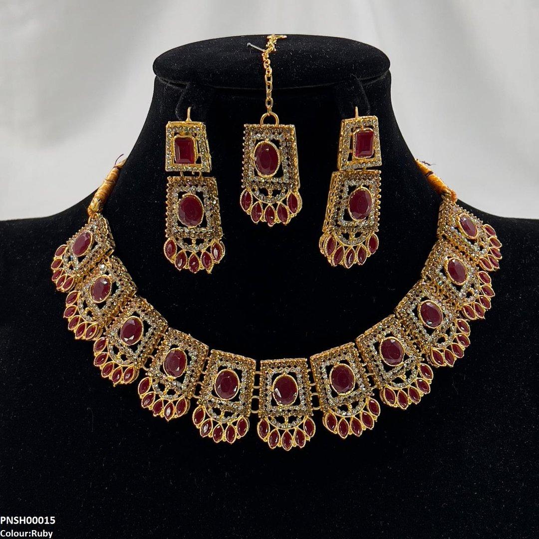 SH00015 FRN Marquise/Oval Necklace Set - PNSH