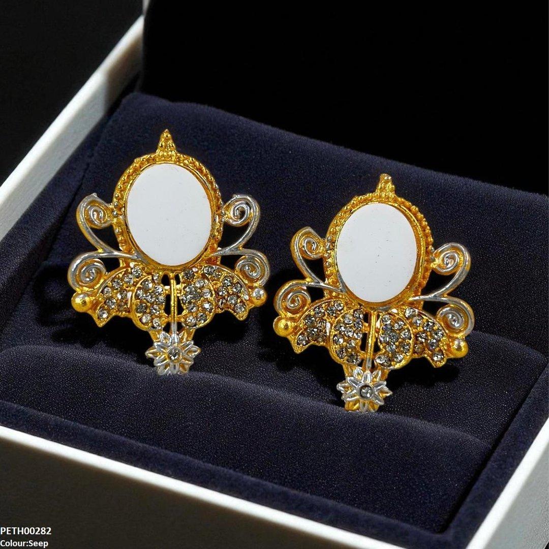 TH00282 FRN Oval Flower Tops Pair - PETH