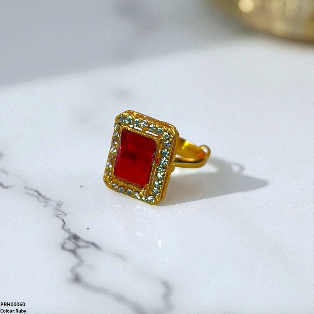 H00060 FRN Square Stone Ring Adjustable - PRH